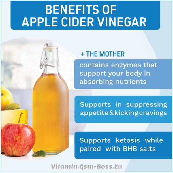 Apple Cider Vinegar + Capsules Plus Keto BHB Fat Burner Weight Loss Supplement for Men & Women Pills - Image 6