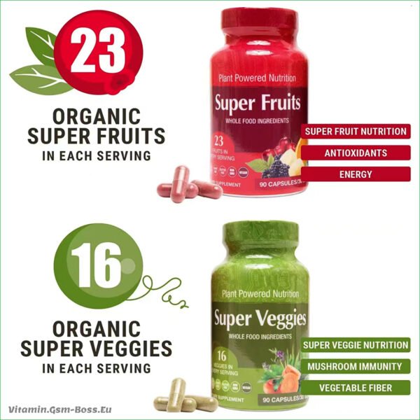 Super Organic 23 Fruit & Super Organic 16 Veggies Vitamin Pills - Image 2
