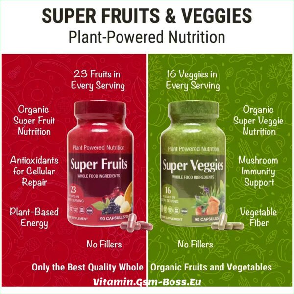 Super Organic 23 Fruit & Super Organic 16 Veggies Vitamin Pills - Image 5